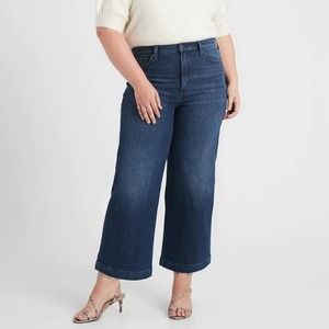Banana Republic Premium Denim High Rise Wide-Leg Crop Jean Size 35